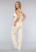Redial Jeans  Denim Overal met Schouderbanden in Beige