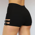Zwart High Waist Broekje met Riempjes