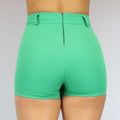 Groene Asymmetrische Skort met Gouden Knopen