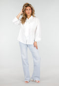 Witte Blouse met Stropdas en Lange Mouw