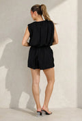 Zwarte Two Piece Set met Mouwloze Top en Ballonshort