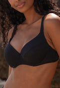 Zwarte Beugel Bikini Top met Push Up