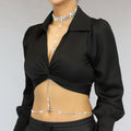 Bodychain met Choker en Steentjes