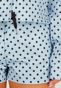 Lichtblauwe Tweedelige Polkadot Set met Jack en Short