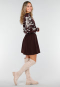 Bordeaux Blouse met Bloemenprint