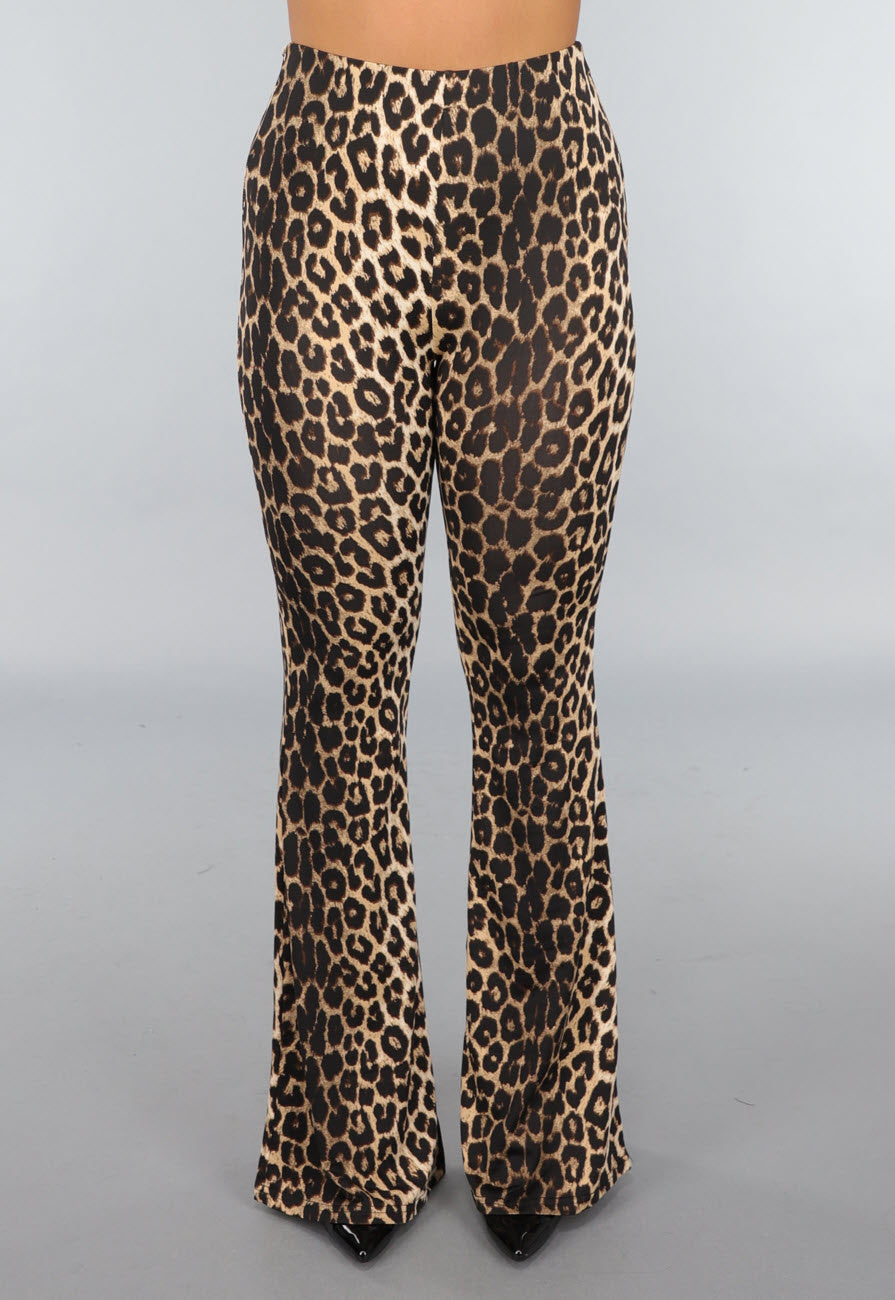 High Waist Tall Luipaard Flared Legging