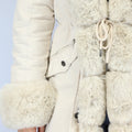 Beige Faux Fur Gevoerde Winterjas