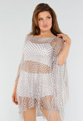 Taupe Festival Cover-Up met Franjes