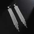 Zilveren Waterval Oorbellen met Strass