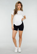 Wit Sport T-Shirt met Mesh Rug en Korte Mouwen