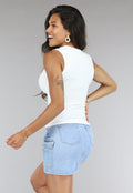 Witte Rib Stretch Tank Top