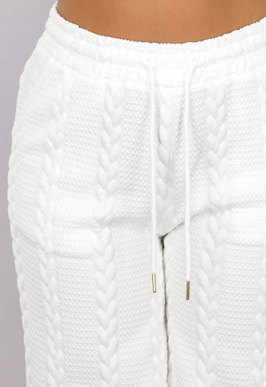 Witte Two Piece met Kabelpatroon
