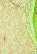 Neon Groene Transparante Fishnet Bodystocking met Open Rug