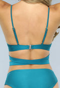 Glinsterende Petrol Bikini Top met Straps