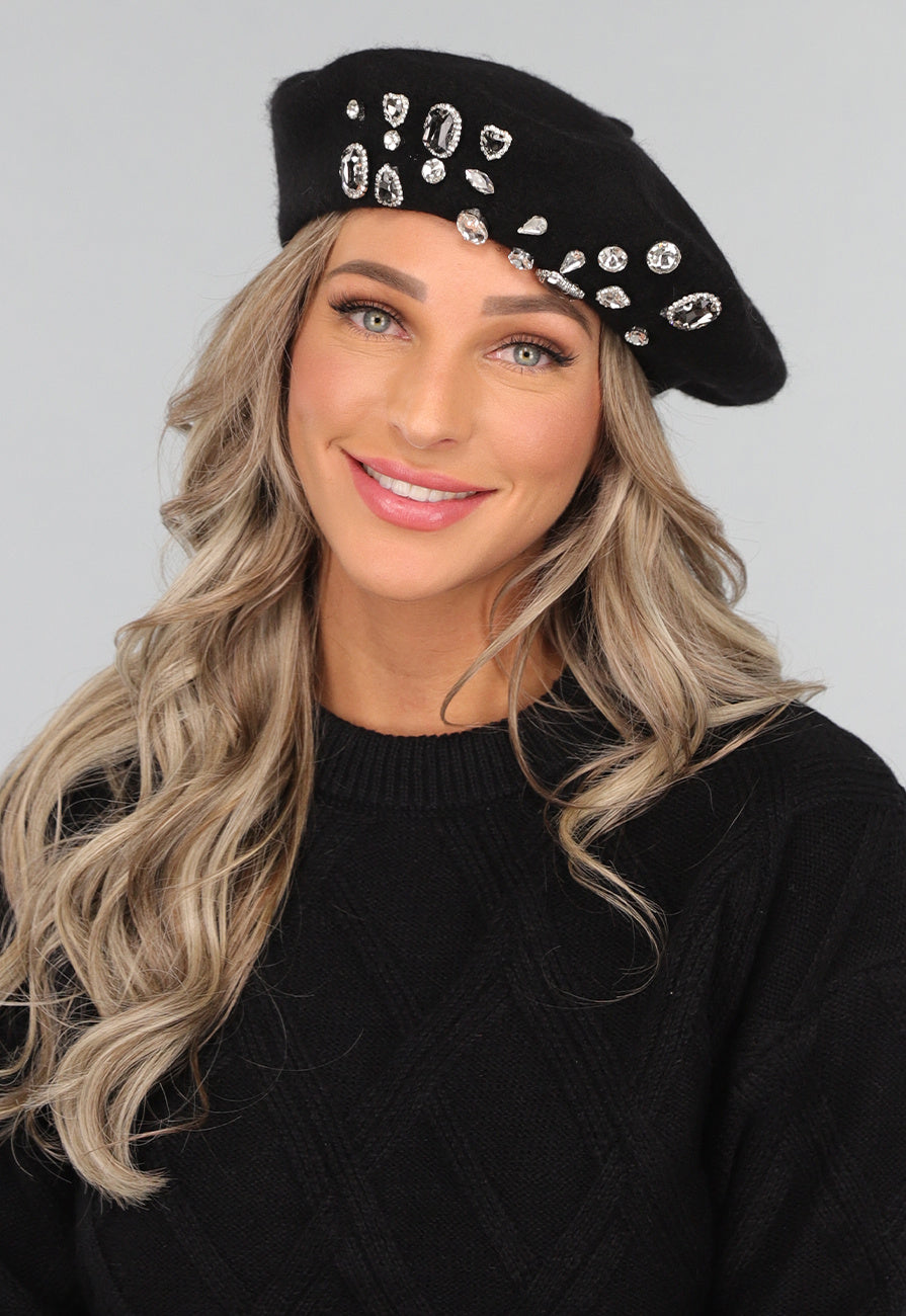 Baret met Glitter Stenen