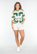 Oversized Baseball Jersey met Vogelprint