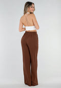 Tall Linnenlook Bruine Pantalon met Stretchband