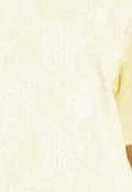 Butter Yellow Kanten T-shirt met Korte Mouwen en Ronde Hals