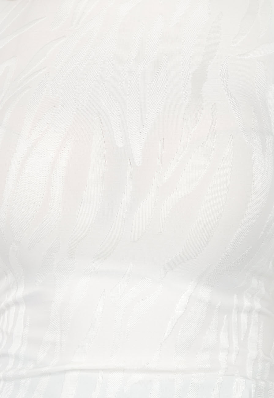 Crème Lange Mouwen Top met Zebra Print