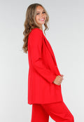 Rode Half Lange Blazer met Stretch