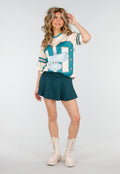 Donkergroene Geplooide Skort met Stretch
