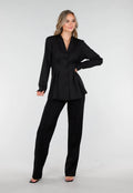 Zwarte Getailleerde Blazer Zonder Kraag