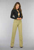Zwarte Longsleeve Rib Top met Cutouts