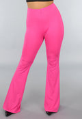 Tall Fuchsia Elastische Legging Broek met Wijde Pijpen