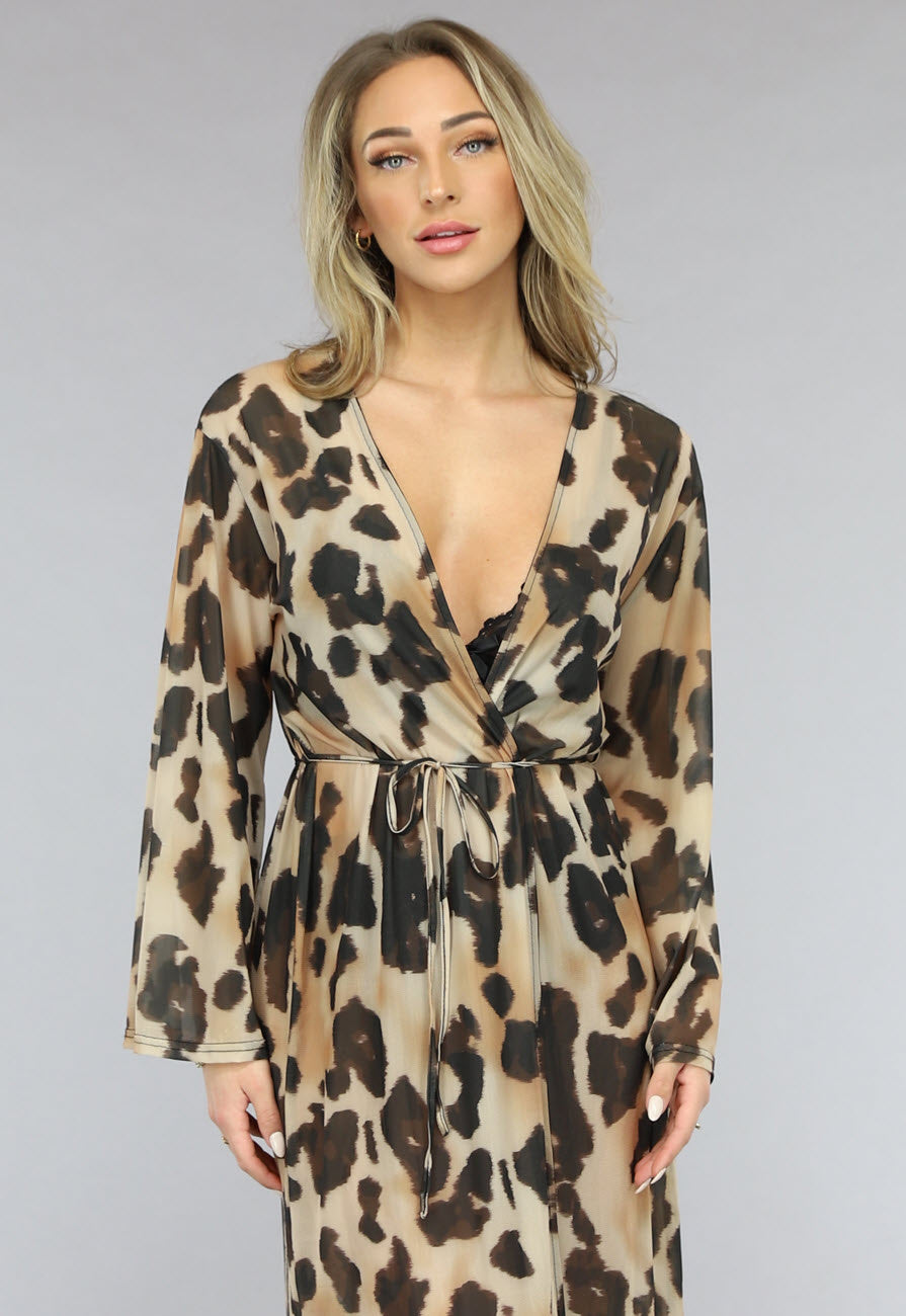 Mesh Leopard Kimono Lang