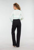 Mintgroene Mesh Body met Lange Mouwen met Stretch