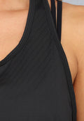 Zwarte Loose Fit Sport Tanktop