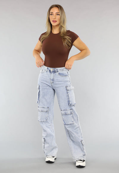 Redial Jeans  Blauwe Wide Leg Carpenter Broek