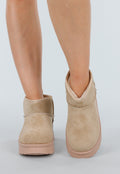 Beige Gevoerde Warme Boots met Teddy Binnenkant