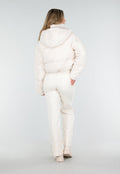 Witte Teddy Pufferjas met Capuchon en Hoge Kraag