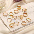 Gouden Vintage Dertiendelige Ringen Set