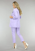 Classy Lila Tweedelige Blazer Set