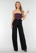 Donkerpaarse Sport Bandeau Top met Stretch en Pads
