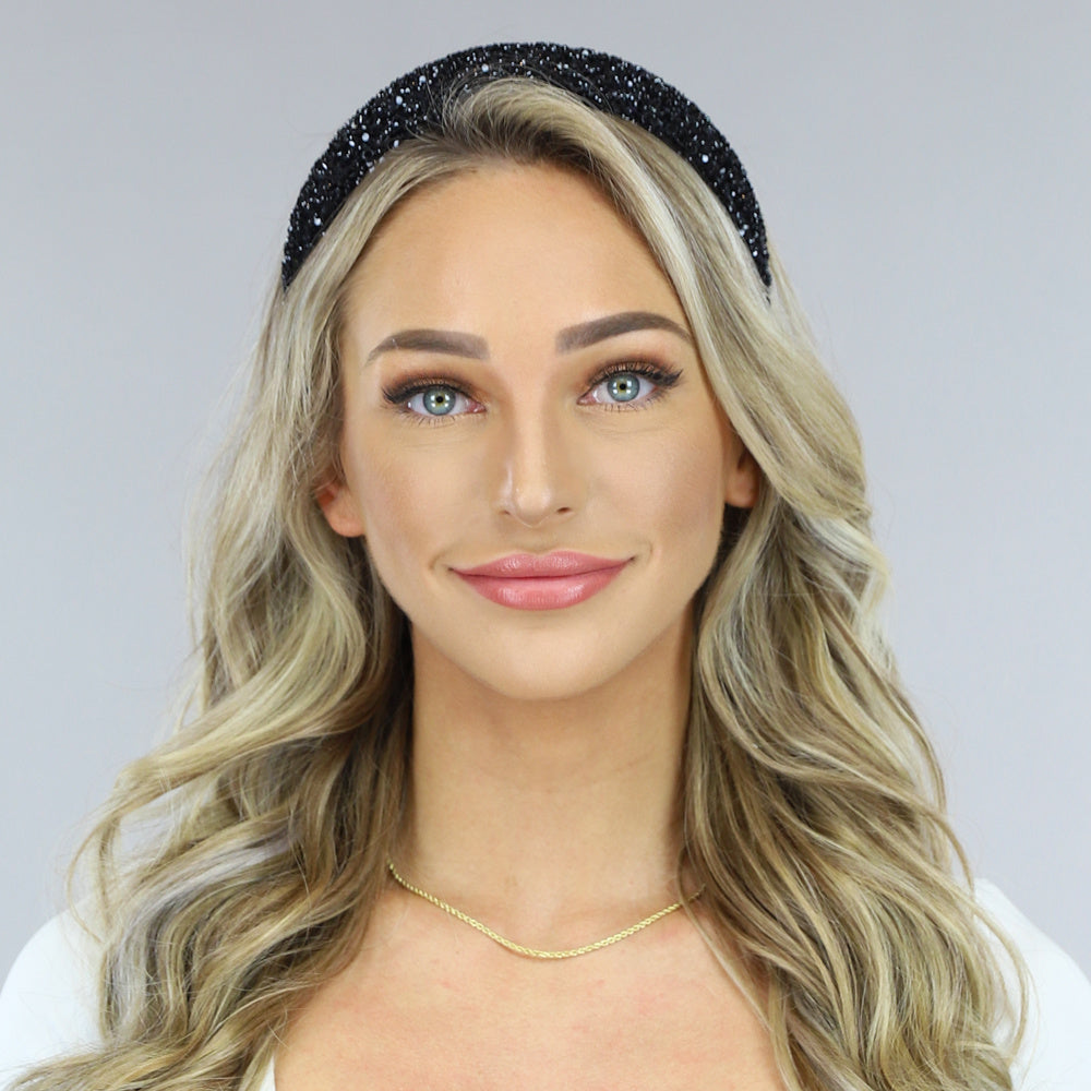 Zwarte Glitter Diadeem