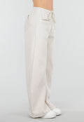 Beige Barrel Fleece Joggingbroek met Trekkoord en Stretch