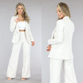 Beige Getailleerde Blazer met Gouden Buttons