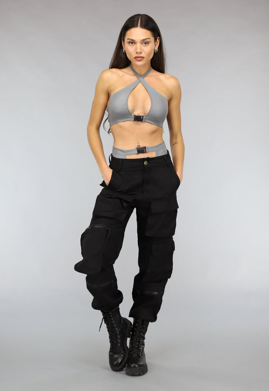 Reflecterende Two Piece met Cut Outs en Voorgevormde Cups