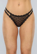 Zwarte Kanten Comfort Brazilian Slip met Hartjes