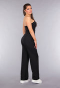 Blazer Suit met Strapless Top en Pantalon in Zwart