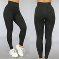 Donkergroene Gemêleerde Squat Proof Sportlegging