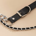 Zilveren Lederlook Riem met Bodychain