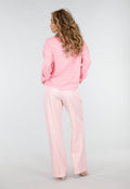Lichtroze Wide Leg Pantalon met Plooien