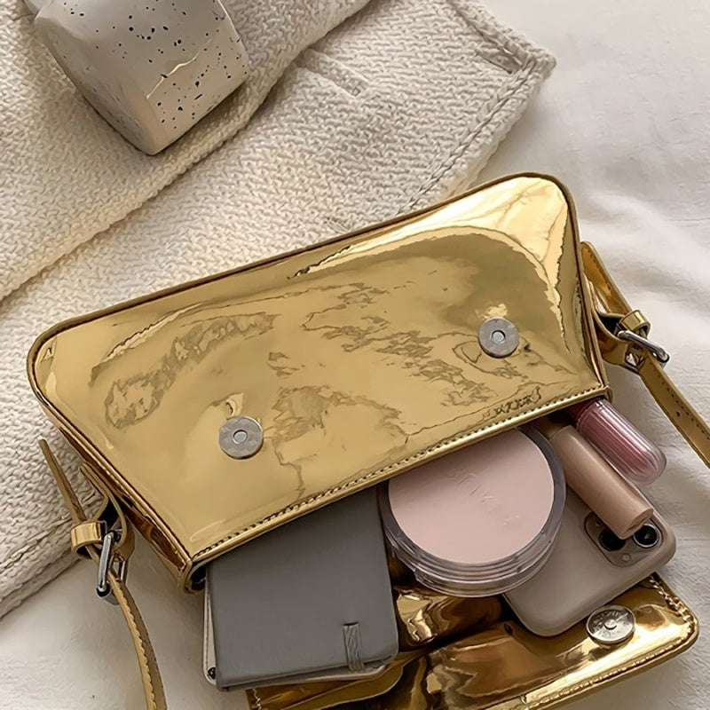 Gouden Verstelbare Metallic Schoudertas