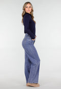 Navy Top met Stretch Lange Mouw