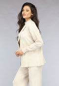 Zachte Beige Lounge Set met Overslag
