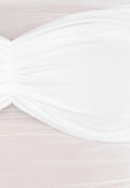 Stretch Off-Shoulder Top in Wit met Meshlook